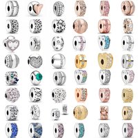 New 925 Sterling Silver Flower Sun Round Clip Charms Beads fit Original 5MM Bracelet For Women DIY Fashion Jewelry Making