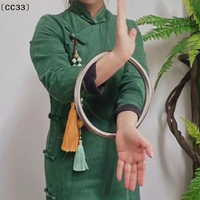 Wing Chun Stainless Ring Yewen Hand Strength Training Kung Fu Strength Hoop Exercise Ring Rattan Ring Diameter 220mm〔CC33〕