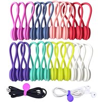 3pcs Silicone Magnetic Cable Ties Silicone Management Ties Magnet Twist Ties Reusable Clips Bundling Organizing Headphones Cord