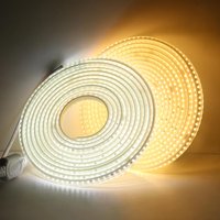 Bande Lumineuse LED Ultra Brillante Sous-meuble, Rétro-Éclairage de Cuisine Étanche, Lampe en Corde, Décoration Intérieure et Extérieure, UE, 220V, 120 Diodes/m