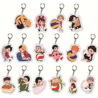 Anime Haikyu!! Volleyball Boy Keychain Tetsurou Hajime Tooru ShouYou Kenma Bokuto Tobio Keiji Accessories Pendant Christmas Gift