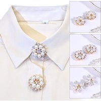 2Pcs Irregular Baroque Pearls Button Covers Luxury Rhinestones Flower Cufflinks Button Pins Shirt Decoration