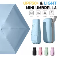 Mini umbrella capsule Umbrella Rain and Sun protection Outdoor travel portable sunshade umbrella with storage box