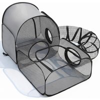 Portable Cat Fence With Looped Tunnel 2 Connection Design Indoor Outdoor Enclosed Tent For Small Pets Cats