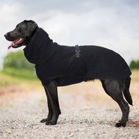 High Collar Warm Dog Coat with Adjustable Strap, Soft Thermal Windproof Winter Dog Jacket, Stretchy Comfortable Pet Outfit for L