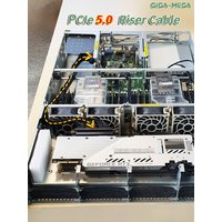 PCIe 5.0 X16 GPU Riser Cable Gen5 PCI Express Graphics Card Extension Cable High Speed Shielded Flexible for AI Server PC