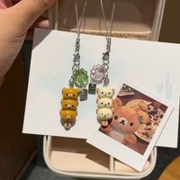 Japanese Style Kawaii Cartoon Bear Photo Card Holder Keyring Cute Bear K-Pop Idol Keychain For 2 Inch Photo School License Case