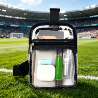 TINYAT Women's Shoulder Bag PVC Material Transparent Waterproof High Capacity Crossbody Bag,Concert,Stadium Events,Chest Bag