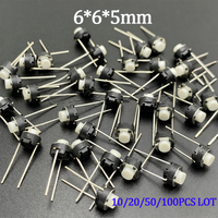 10/20/50/100/PCS 6x6x5mm DIP Tactile Push Button Switch 2-Pin Round Button Micro Tact Switch White Black For DIY Circuit Board