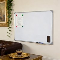 Double-Sided Magnetic Whiteboard, Wall Mounted Dry Erase Board with Marker Tray for Office & Home