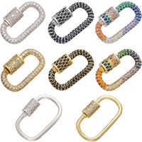 ZHUKOU Single Sided Zirconia Women's Gold Hook DIY Jewellery Accessories Single For Handmade Necklace Components Clasp HookVK106