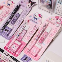 Sanrio Hello Kitty Kuromi Melody 0.5mm Mechanical Pen Set Student Stationery Refill Lead Automatic Pen Students Girls Gifts