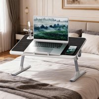Height Angle Adjustable Laptop Bed Stand, Portable Lap Desk with Foldable Legs, Laptop Bed Tray Table, Foldable Lap Tablet Table