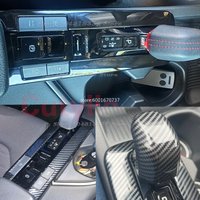 For Toyota CHR C-HR 2024 2025 2026 ABS Black Fiber Interior Car Gear Shift Head Knob Cover Trim Gear Shift Cutylin Accessories