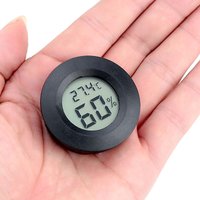 +70°C Mini LCD Digital Thermometer Hygrometer Round Temperature Humidity Tester Sensor Detector For Freezer Cigar Box