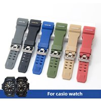 Silicone Watch Strap for Casio G-Shock Blue Red Green Watchband Big Mud King GWG-1000GB Series Black Gold Resin Anti-Allergy