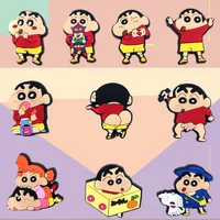 10Pcs Anime Crayon Shin-chan Sneaker Buckle Accessories Sandals Buckle Decorations Anime Cartoon Buckle for Party Xmas Gifts