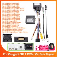 For Peugeot 301 Rifter Partner Tepee RCZ Citroen Berlingo Jumpy C6 Car Radio Cable CANbus Adapter Wiring Harness Power Connector