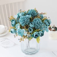 Artificial Flowers Tea Rose Buds Brial Bouquet Diy Vase Room Home Decor Festival Garland Wedding Silk Hydrangea Flower Diy Gfits
