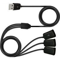 1m 0.3m USB Extension Cable 3 in 1 USB Charge Fast 3A Charging Date Cable Y Splitter Cable USB Male To USB Female 1 To 3 Cord