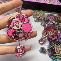 Acrylic Cute Custom DIY 2 Photo Tag Keychain Cartoon Picture Phototag Personalized Key Ring Bag Charm Christmas Couple Gift