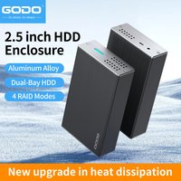 GODO 2-Bay RAID HDD Enclosure USB 3.0 2.5" SATA SSD/HDD Dock Support RAID 0/1/JBOD Tool-Free External Storage Array Box