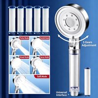 5-Mode Filter Shower Head Bathroom Home Boost Large Water Outlet Bathroom Accessories Set