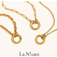 La. Muses Chain Styles Large O-Shaped Spring Buckles DIY Necklaces Stainless Steel Women's Fashion Waterproof Jewelry Gifts