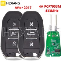 HE 4A PCF7953M Chip 433MHz Proximity Card Car Remote Control Key Fob For Peugeot