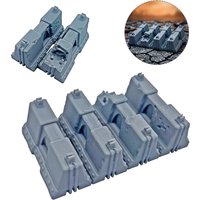 3D Printed Wargaming Concrete Barrier Scatter Terrain Compatible With DnD & Tabletop Games Road Concrete Miniature 4pcs/Pack