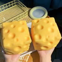 Cheese Cube Stress Ball Cheese Shapeable Squeeze Ball slow rebound Fidget Toy Festival Gift (Subject to the actual product)