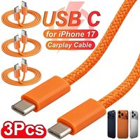 3/2/1Pcs 60W Dual Type-C Charger Cord USB C To USB Nylon Braided Cable Wire Type C Fast Charging Cables for iPhone 17 16 15
