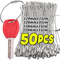 Stainless Steel Wire Cable Loop Screw Lock Gadget Ring Key Keyring Circle Metal Keychain Tag Ropes Camp Hanging Tool Hardware