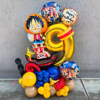 One Piece Luffy Zoro Character Printed Balloons Kit for Birthday Party Scene Decor Supplies