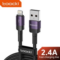 Toocki 2.4A USB Cable for iPhone 14 13 12 Pro Max XS XR iPad 1/2Pack Lighting Fast Charging Charger Aluminum iP Cable for iPhone