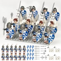 Medieval Knights Corps Medieval soldiers military building blocks Roman soldiers white horse accessories mini action doll toys.