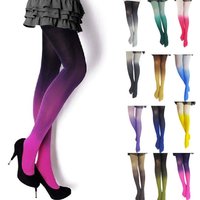 Women Girls Gradient Vintage Tights Gradual Gradient Change Tights Cotton Pantyhose Fashion Stocking Kobieta Skarpety