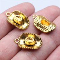 WYSIWYG 10pcs 23x13mm 4 Colors Cowboy Hat Charm Pendants For Jewelry Making