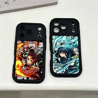 Anime D-Demons Slayers phone case For iPhone 11 12 13 14 15 16 17 E Pro Max Plus Mini Lens Protective Black Soft Shell