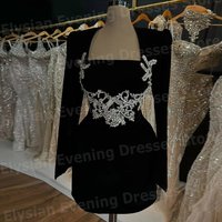 Urocze damskie suknie wieczorowe w stylu syreny z kwadratowym dekoltem, szyte na miarę, z długim rękawem, zdobione koralikami, suknie balowe, Vestidos Para Mujer.