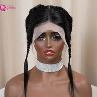 Luxury 13x4 Lace Frontal Braids Extension 100% Unprocessed Brazilian Virgin Remy Hair Natural Color 10-12 Inch Hand-Tied Closure