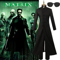 Costume de cosplay Neo Matrix 2026 pour hommes et femmes, film Neo Tralike, manteau noir, uniforme, adulte, fête d'Halloween