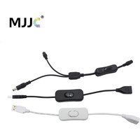 Inline 304 Switch On Off Male Female Connectors DC 5.5*2.1mm Black White USB Plug 5V Swithes Extended Cable for LED Strip Light