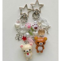 Bear mobile phone charm/Y2K fairy core keychain, bag charm