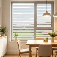 Modern Glass Decal Frosted Stripe Window Film For Modern Office Decor Stripe Pattern Design Easy To Apply And Remove