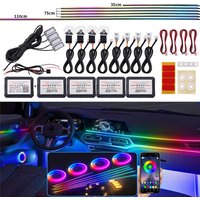 6/10/14/18 in 1 Symphony 213 Colors LED Ambient Light For Car Interior Acrylic LED Strip Decoration Atmosphere Lamp APP Control