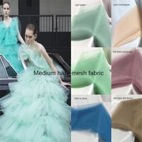 Medium Hard Tulle Fabric By The Meter for Clothes Skirt Wedding Dress Photography Diy Sewing Mesh Cloth Plain Black Pink Blue