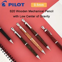 Japan PILOT S20 Mechanical Pencil 0.5mm Low Gravity Metal Tip Wooden Grip Writing/Drawing/Drafting Pencils Classic Elegant Gift