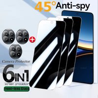 6in1 For Poco F8 Ultra Glass Xiaomi Poco F8 Pro Tempered Glass Privacy HD 9H Anti-Spy Screen Protector Poco F8 Ultra Lens Glass