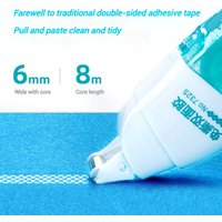 Deli Double Sided Adhesive Tape, Roller Glue Tape, 6mm * 8m with Refill Glue, DIY Journal Stationery, 1PC